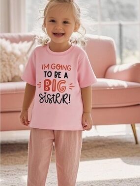 Pink "I'm Going To Be A Big Sister" Tee